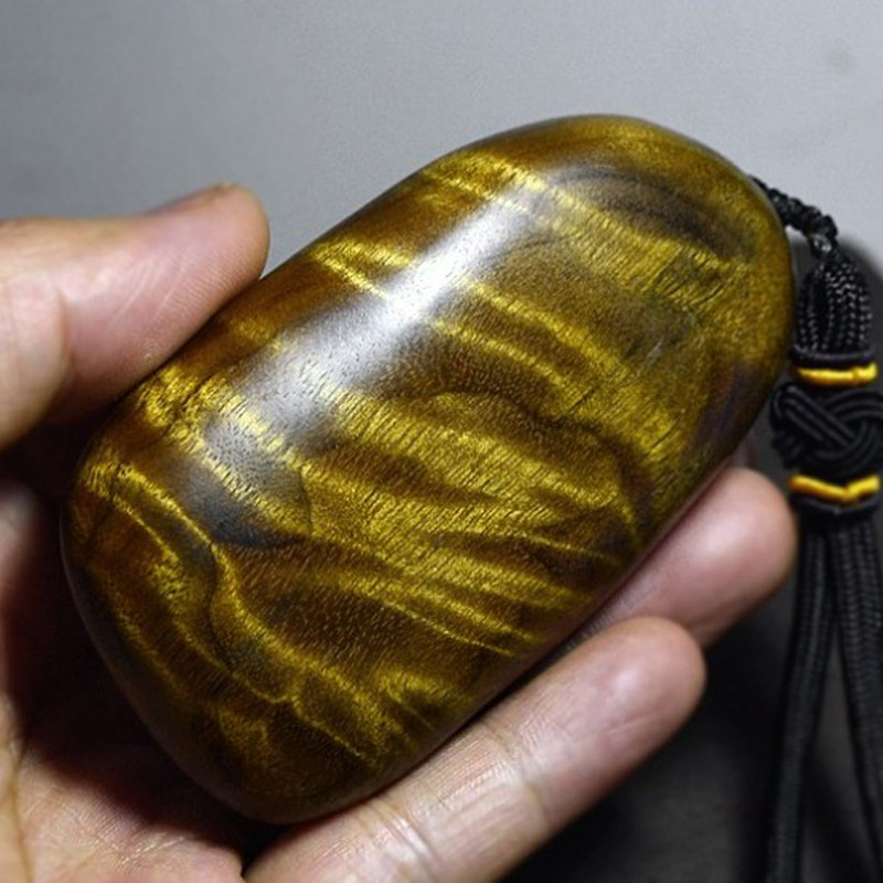 阴沉木金丝楠木原木随型手把件水波纹文玩手把玩件挂件乌木老料