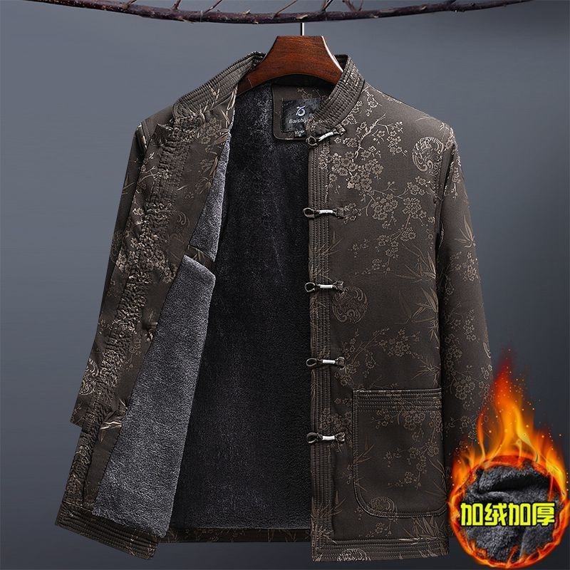 中国风冬季棉衣唐装男士加厚爸爸棉袄中老年套装爷爷生日过寿外套,男装,唐装,淘宝优惠券,粉丝福利购,淘宝优惠卷