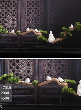 风化枯木树根禅意摆件佛像风化实木茶室客厅家居玄关新中式装饰