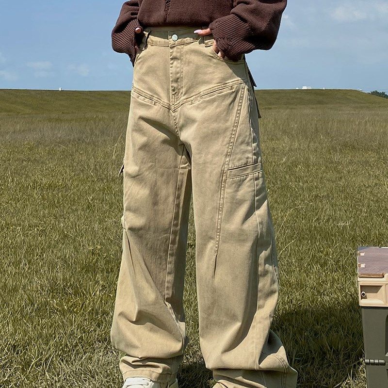 美式街头复古工装伐木裤男女百搭宽松阔腿裤潮流裤子秋冬季休闲裤,男装,休闲裤,淘宝优惠券,粉丝福利购,淘宝优惠卷