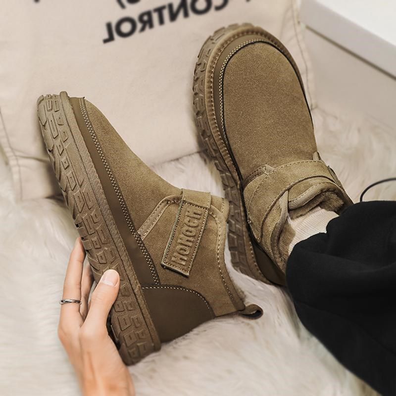 棉鞋男款冬季加绒加厚一脚蹬男鞋高帮防寒保暖棉靴厚底户外雪地靴