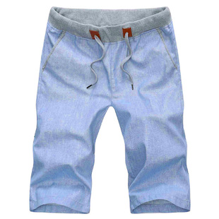 7分亚麻料五分宽松麻布棉麻七分裤 夏季 休闲薄款 大码 男士 中裤 短裤