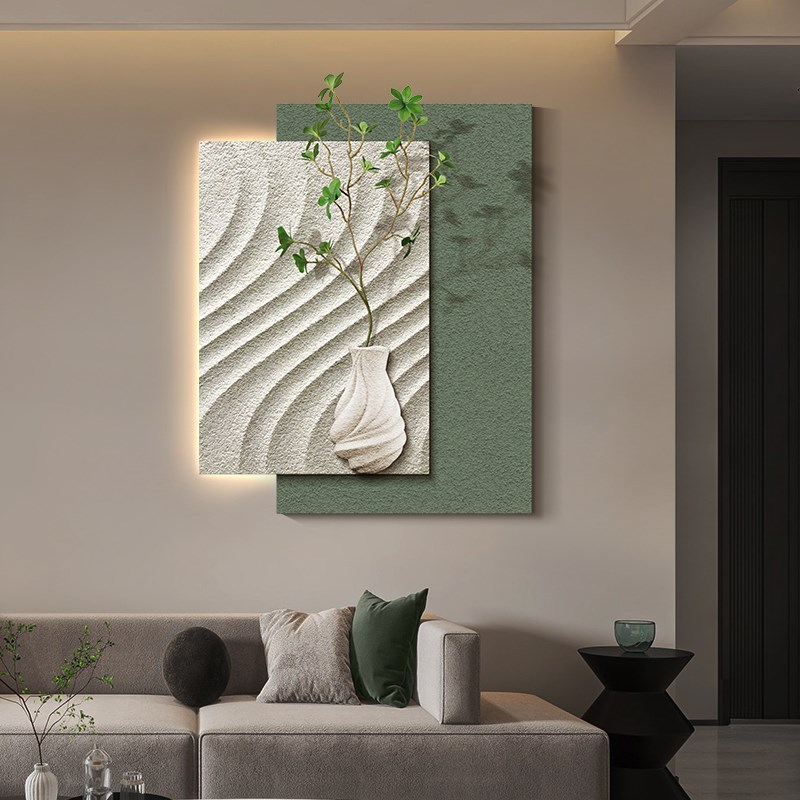 立体肌理画意式极简客厅沙发背景墙装饰画高级感走廊过道玄关挂画