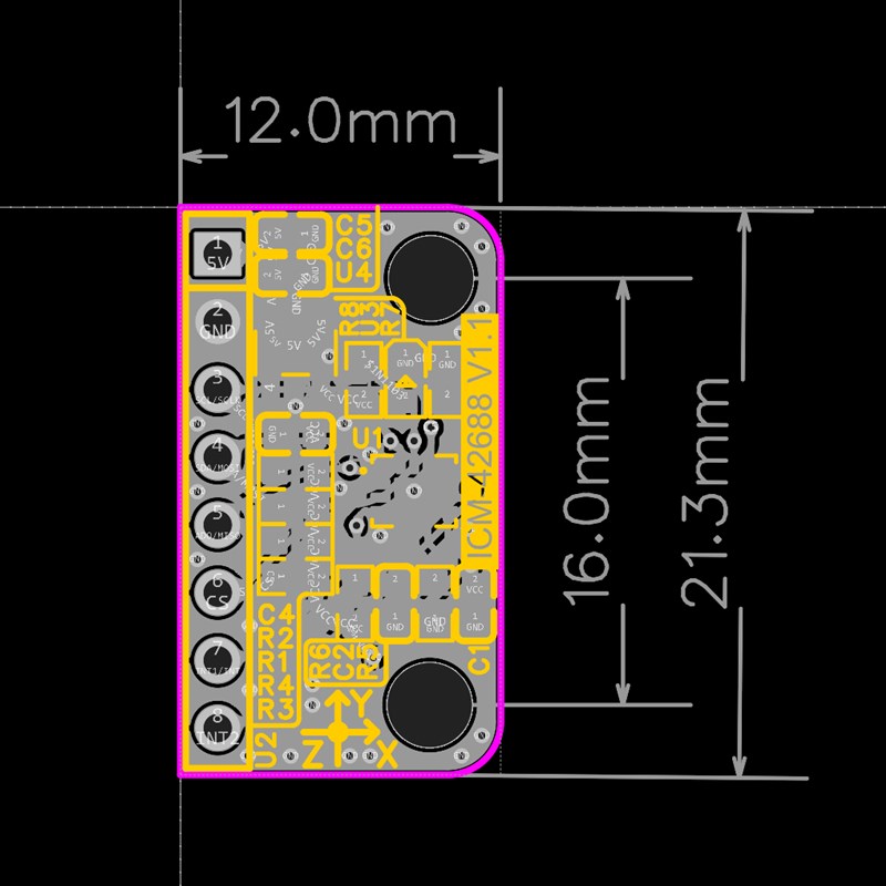 icm42688陀螺仪 姿态感测器 性能超 icm20602 智能车新款陀螺仪