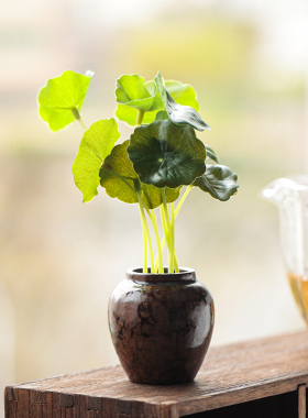 颂物 复古陶罐小花器摆件创意陶瓷迷你花缸 桌面博古架装饰品摆设