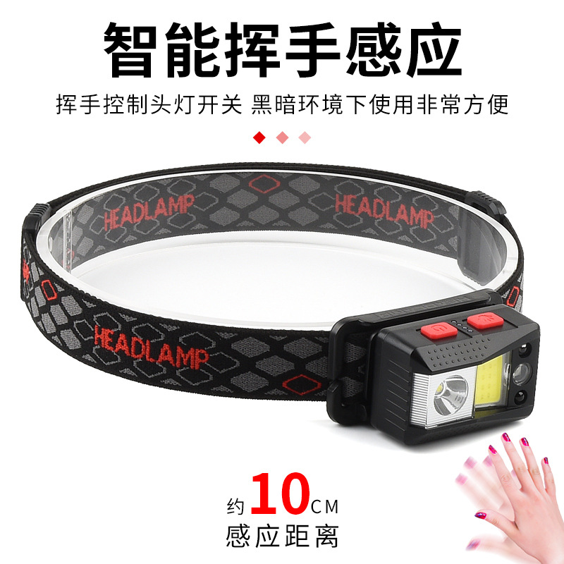 酬纳尊兴 感应磁吸强光头灯户外露营登山夜钓头戴式照明灯10W