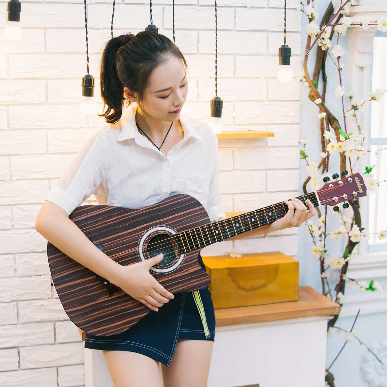 38寸民谣木吉他花梨木·白橡木·酸枝木·黑檀木吉他现货