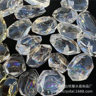 阿赛斯特莱梵天透体天然白水晶随形彩虹晶石原石打磨家居客厅摆件