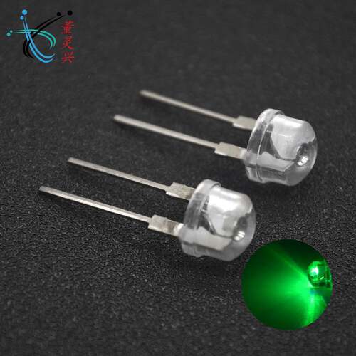 F8草帽绿色大支架8MM大支架草帽翠绿灯LED灯珠0.5W大芯片