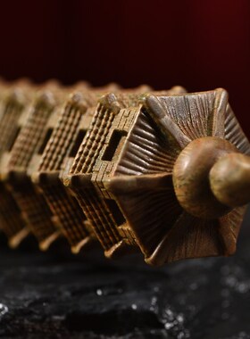 绿檀文昌塔7层9层13层实木头雕刻摆件七层九层十三层木制书桌装饰