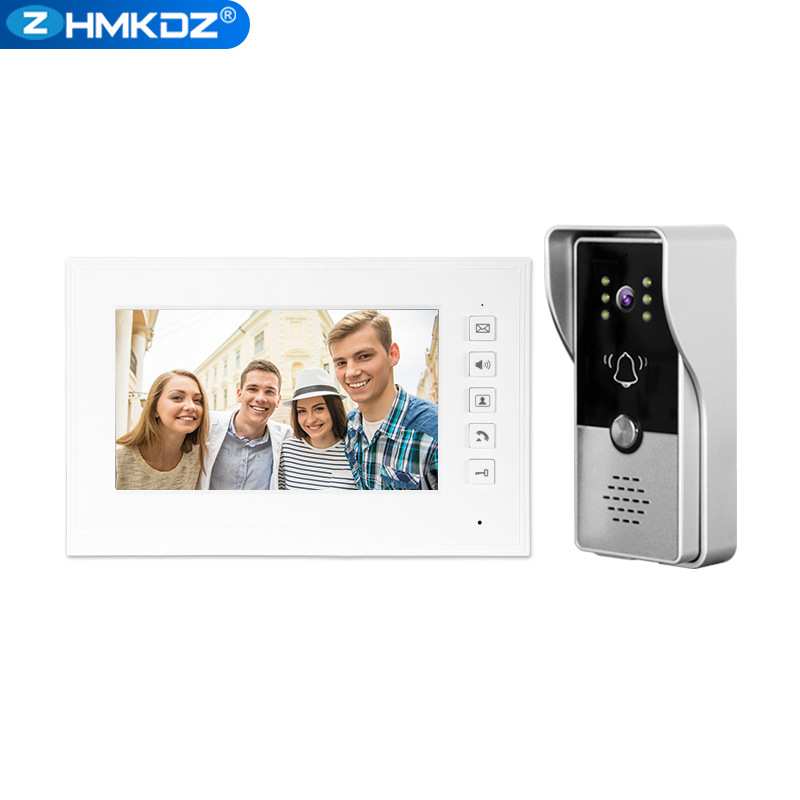 别墅有线对讲可视门铃开锁户外门口监控主机家用安防门禁四线系统