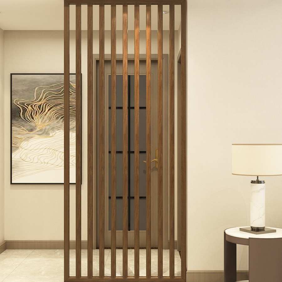 新中式入户玄关隔断现代简约实木栅栏卧室客厅屏风栏栅座屏装饰墙