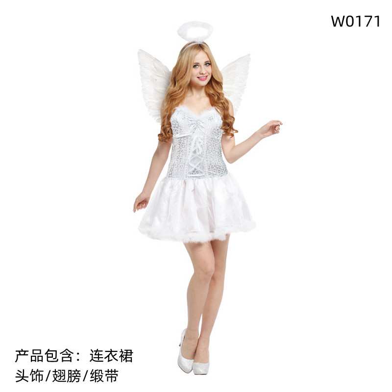 万圣节Cosplay服装 黑天使扮演舞台服 派对角色扮演 W-0173