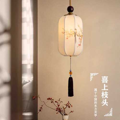 ?宋代美学床头小吊灯新中式禅意简雅茶室灯玄关过道复古装饰小吊