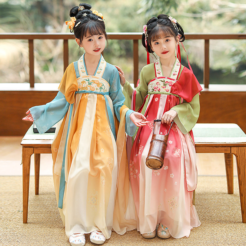 汉服女童儿童演出服古装襦裙新款小女孩中国风公主连衣裙古风超仙,童装/婴儿装/亲子装,儿童演出服,淘宝优惠券,粉丝福利购,淘宝优惠卷