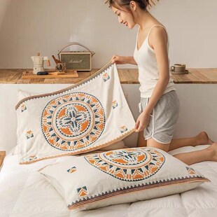 垫巾 棉纱K布枕头巾2022新款 枕巾防螨抗菌纯棉一对装 单人男生夏季