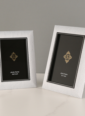 金属皮革相框相架摆件6寸7寸画框相册样板房卧室床头柜摆台装饰品