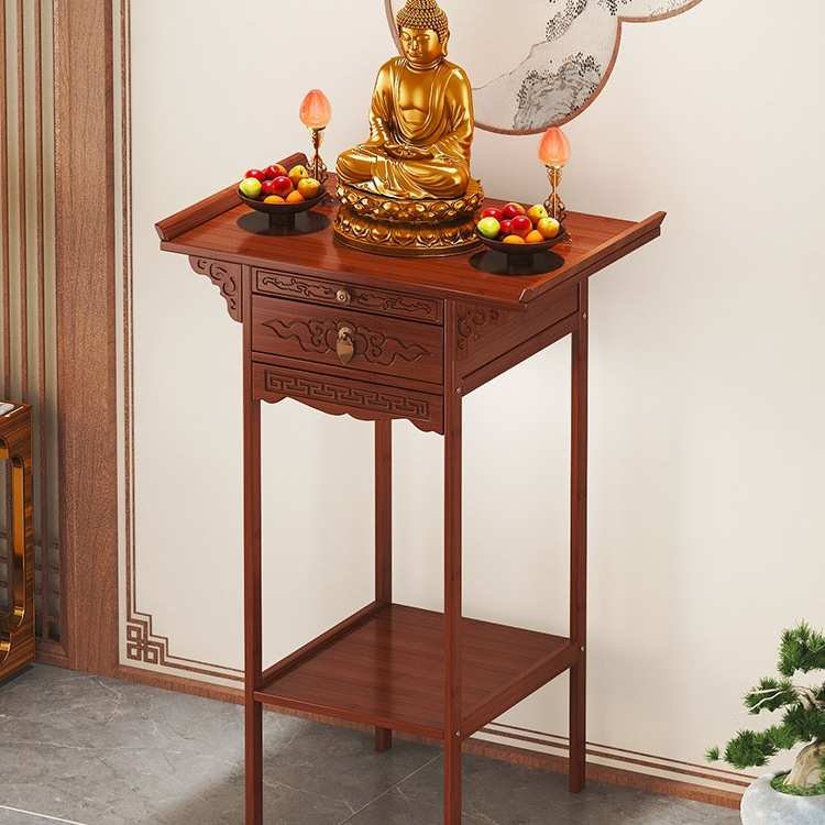 供桌供台家用新中式禅意佛桌财神爷摆件供奉桌简约家用禅意小佛台