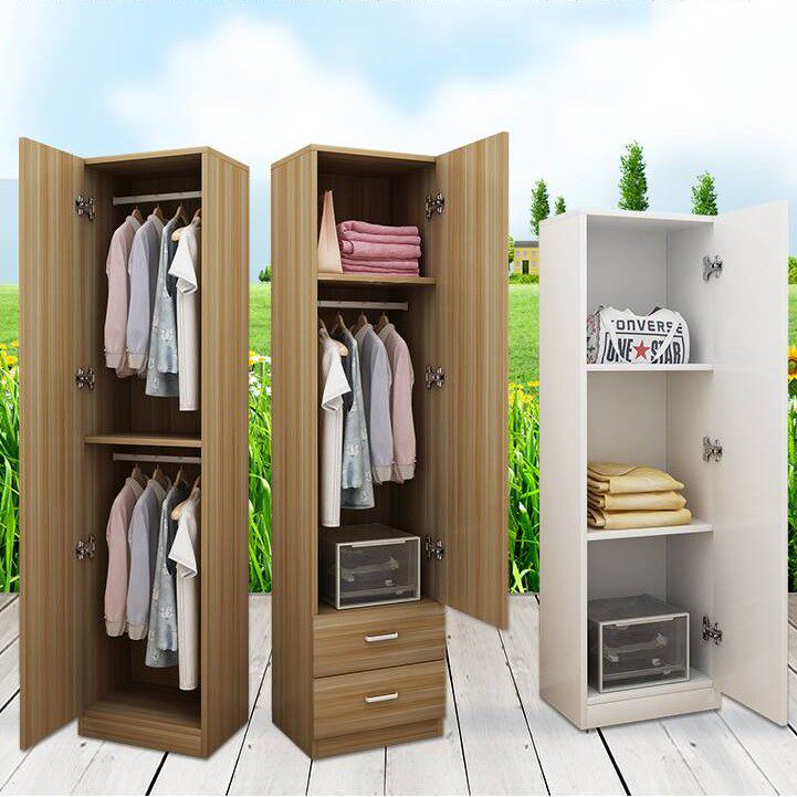 实木单门简约经济木质q板式单人小型柜子单开门衣橱床头简单窄小