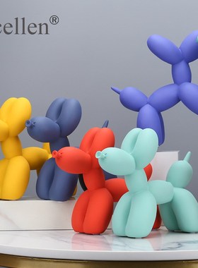 北欧创意气球狗树脂摆件轻奢简约客厅电视柜桌面艺术展架软装饰