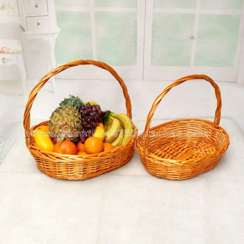 柳编水果篮礼品篮藤编手提篮采摘篮送礼篮收纳篮包装篮购物篮定做,商业/办公家具,蔬菜篮/水果篮,淘宝优惠券,粉丝福利购,淘宝优惠卷