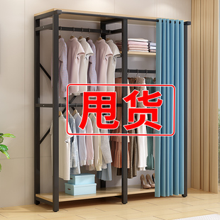 衣帽架落地卧室衣架轻奢多功能组合家用H收纳加粗鞋架柜一体挂衣