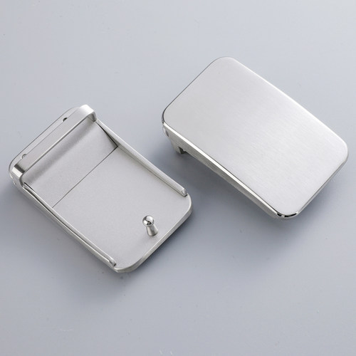 内穿304不锈钢简约男士皮带扣头平滑3.4光面板扣3.8裤腰带配件404