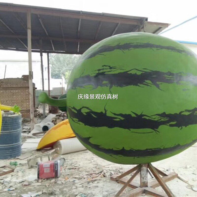 茄子 大西瓜 树脂雕塑 水果雕塑 玻璃钢蔬菜户外定制树脂雕塑彩绘