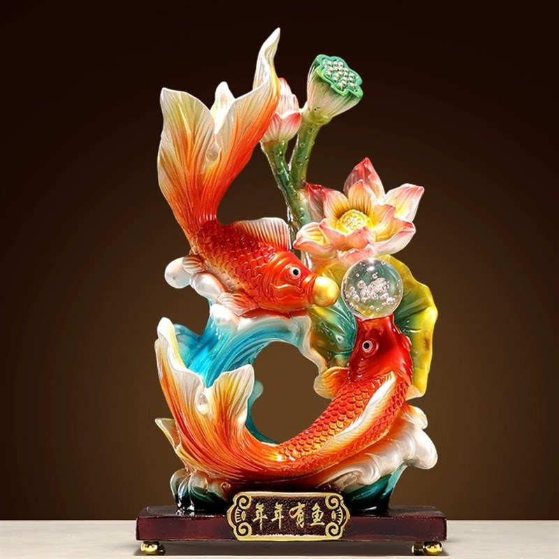 年年有余锦鲤鱼招k财摆件客厅家居酒柜乔迁新居办公室装饰如鱼得