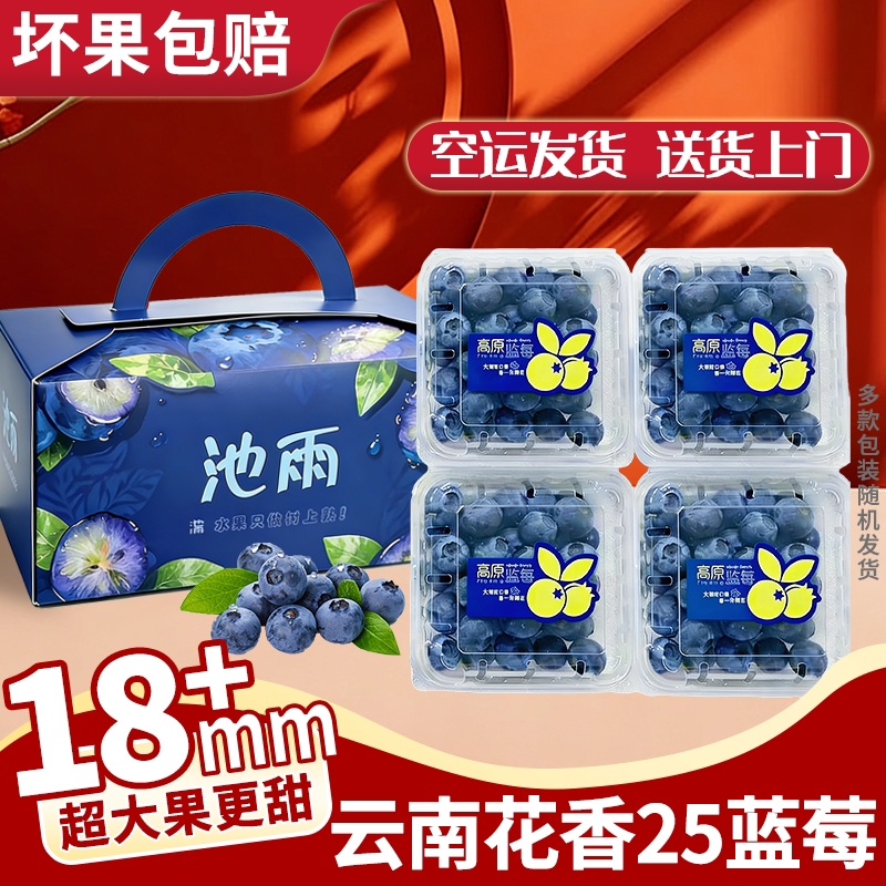云南高山花香蓝莓25号鲜果礼盒装当季花香蓝莓整箱孕妇水果整箱