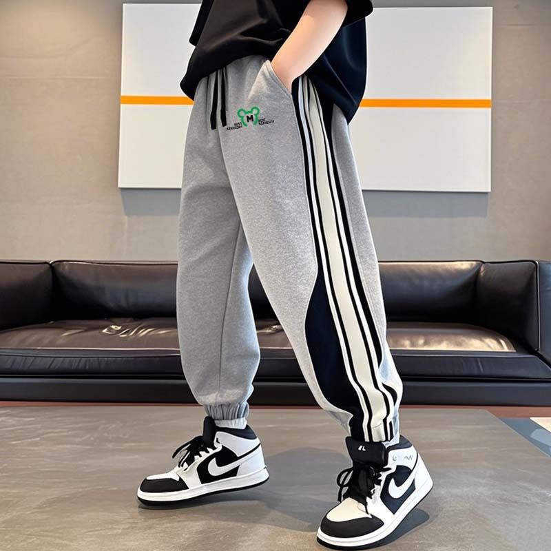 百搭舒适男童裤子秋冬2024新款儿童保暖运动裤中大童加绒加厚卫裤