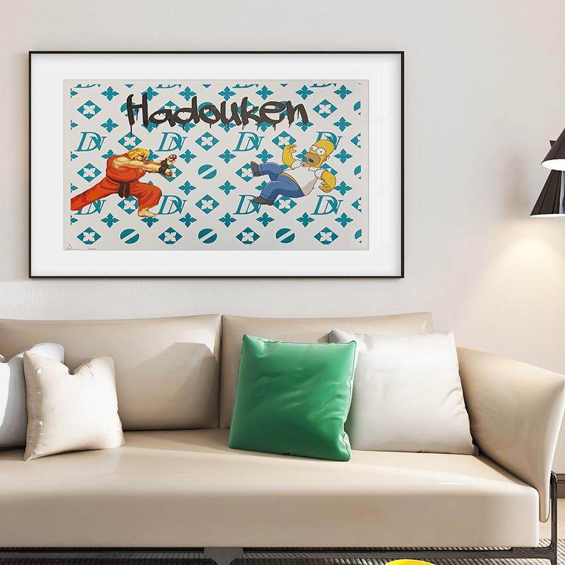 deathNYC辛普森家族潮潮流kaws街霸客厅挂画卧室工作室装饰画