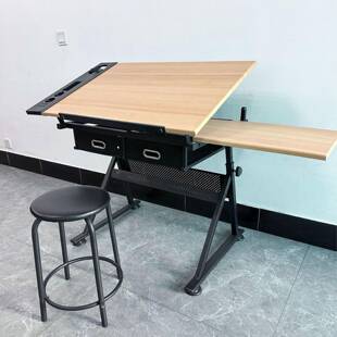 可升降绘画桌绘图书法桌画板画案画架书桌学习写字电脑桌工作台