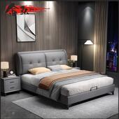 轻奢免洗科技布床现代简约1.8双人床意式 主次卧储物1.5米猫爪皮床