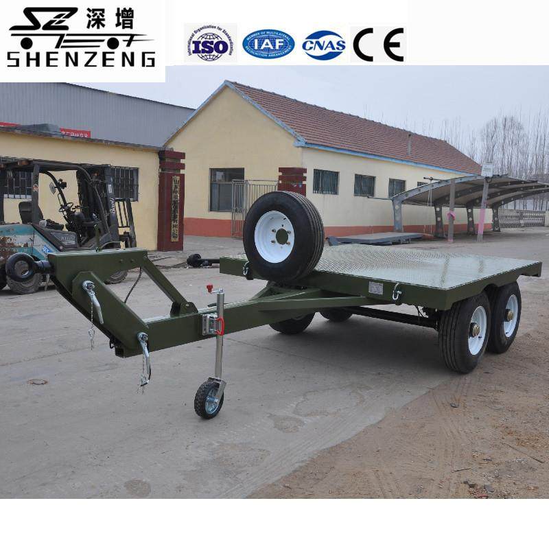5吨平板拖车汽车板车拖挂平板车牵引高度可调节拖挂车托盘车