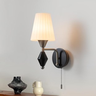 美式复古壁灯卧室床头壁挂灯客厅过道走廊法式中古风单头墙灯