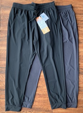 实拍男装外贸冰丝裤薄款夏运动裤弹力收口卫裤修身显瘦休闲长裤子