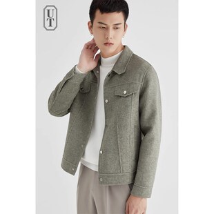 双面羊毛呢子呢绒外套男士春秋冬季休闲韩版潮流短款羊驼毛夹克男