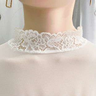 立领内搭上衣2020秋装 长袖 薄款 百搭镂空小衫 半高领修身 蕾丝打底衫