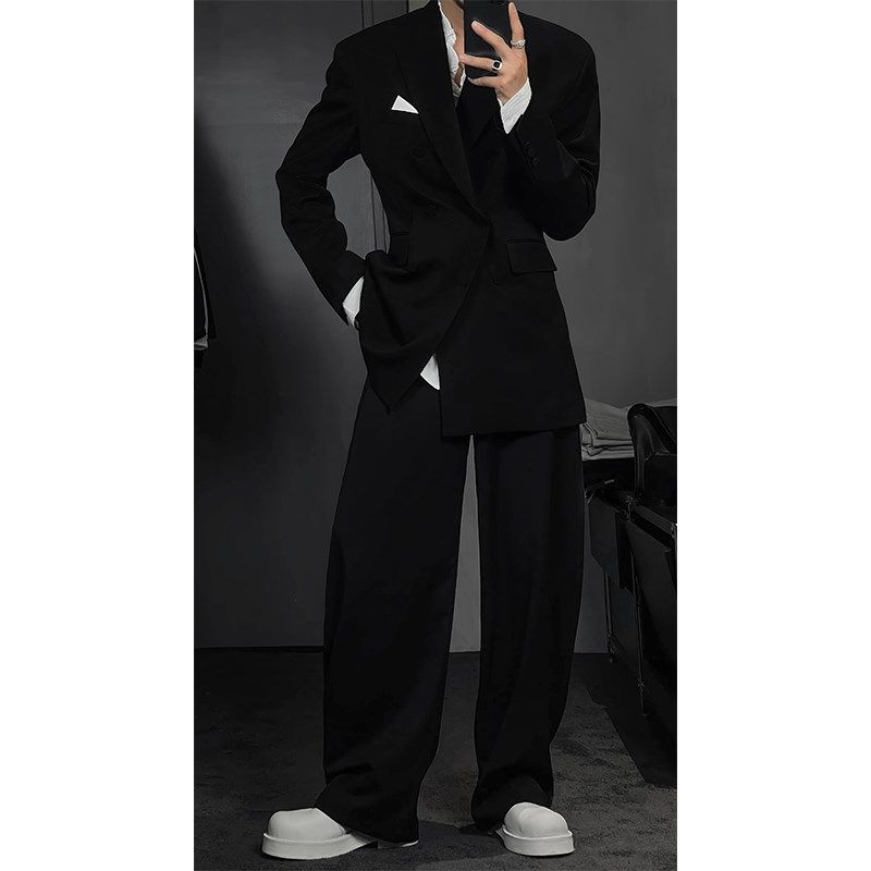 龙叨叨2024新款高级感双排扣戗驳领西装套装气质商务休闲西服西裤,男装,西服套装,淘宝优惠券,粉丝福利购,淘宝优惠卷