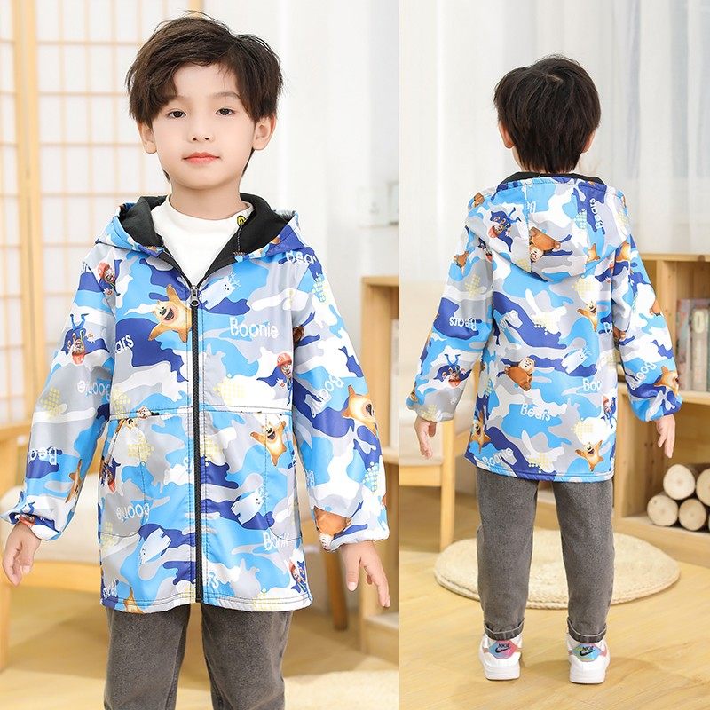 儿童画画围裙防水薄款罩衣宝宝秋冬吃饭围兜羽绒服防脏护衣外穿女