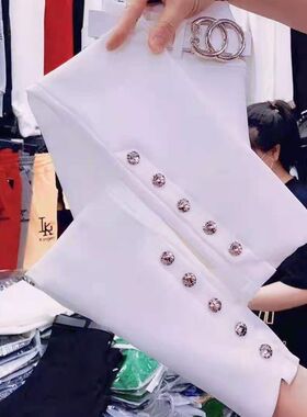 韩版休闲时装裤女2021秋季时尚百搭显瘦高腰女士小脚裤小西裤潮