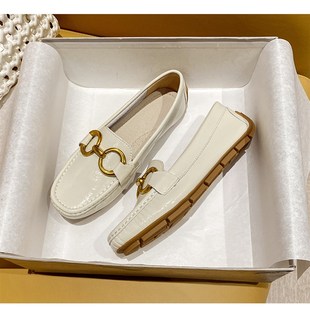 浅口平底单鞋 皮面豆豆鞋 女百搭软面软底孕妇鞋 瓢鞋 女夏 女春秋新款