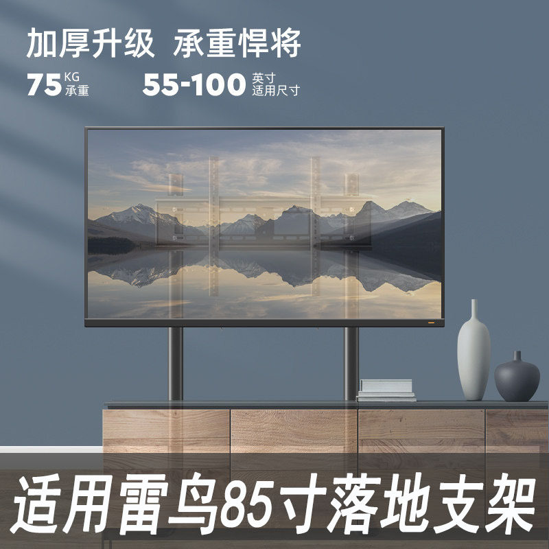 适用雷鸟鹤7/鹏7 24款75/85英寸电视落地支架超薄隐藏电视柜底座