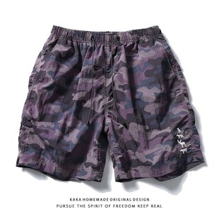 短裤 宽松百搭潮牌运动五分裤 男女款 户外薄款 夏季 日系迷彩速干工装