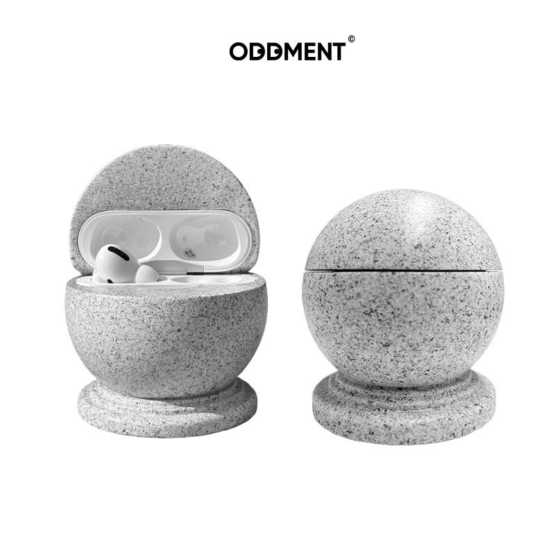 【石来运转】Oddments原创个性石墩子耳机保护壳适用于Airpods 3/4苹果耳机壳 pro1/2/3 小众还原大理石质感