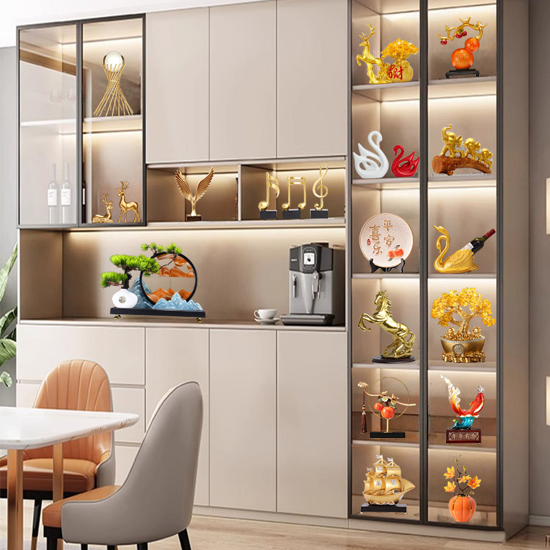 高档客厅红酒架i摆件酒柜装饰品家居现代轻奢玄关电视柜餐柜摆设