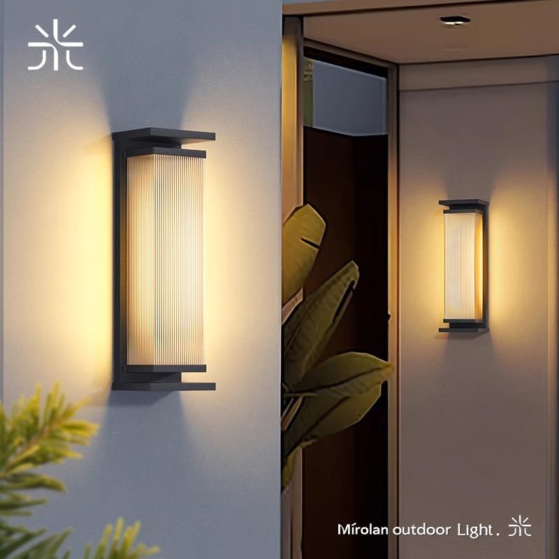 户外壁灯入户大门门前灯防水太阳能长条壁灯别墅U庭院围墙外墙灯