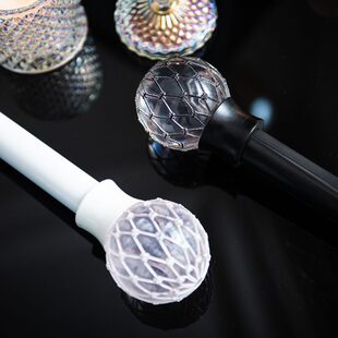 窗帘罗马杆全套打孔款杆子侧装顶装黑白色单双层加厚老款法式拉杆