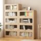 书架落地置物架全实木防尘书柜办公室储物展示柜儿童组合靠墙书架